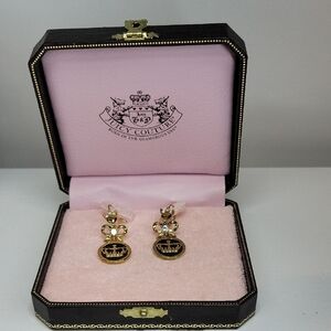 Juicy Couture Gold and Black Crown Earrings
